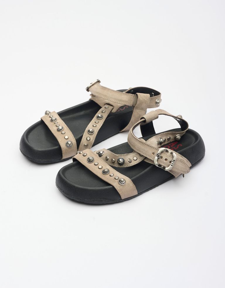 נעלי נשים - A.S. 98 - סנדלי רצועות וניטים VANCE - אפור1