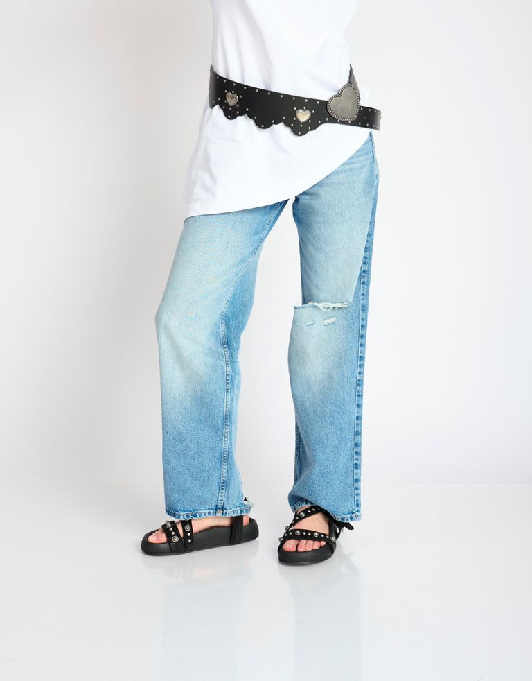 נעלי נשים - A.S. 98 - סנדלי רצועות וניטים VANCE - שחור2