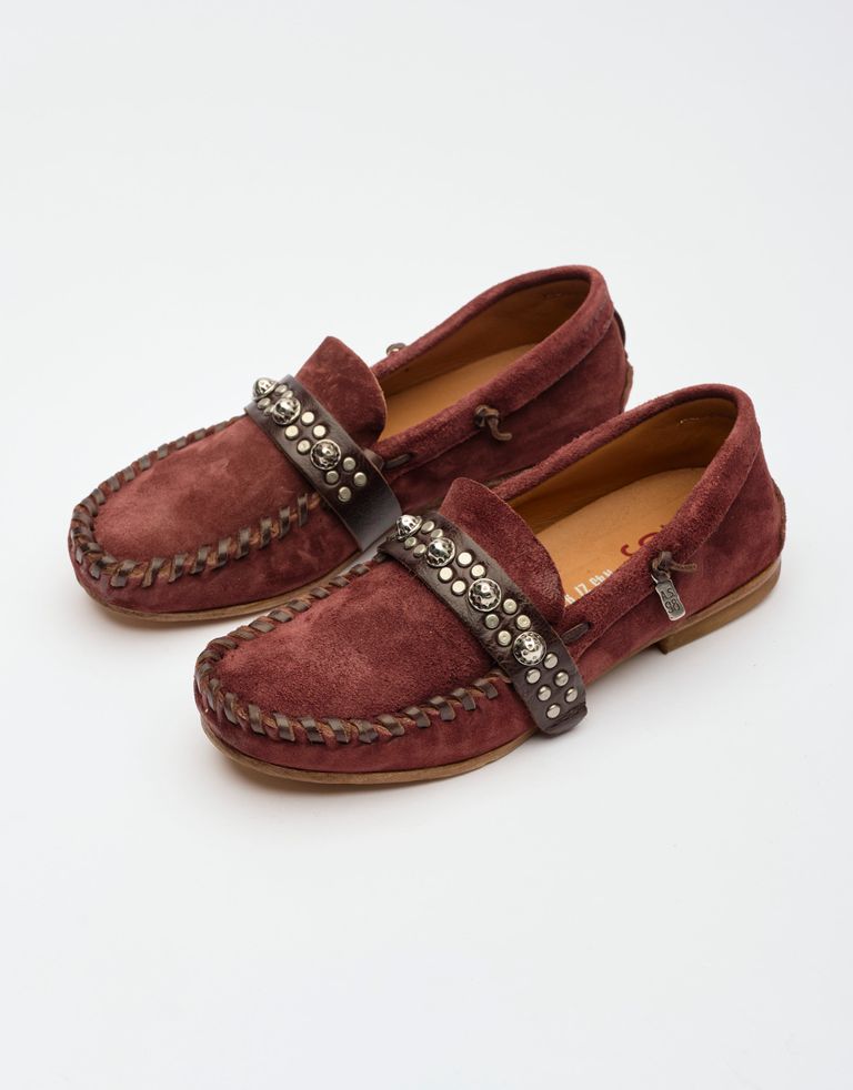 נעלי נשים - A.S. 98 - מוקסנים עם ניטים DOWE - בורדו2