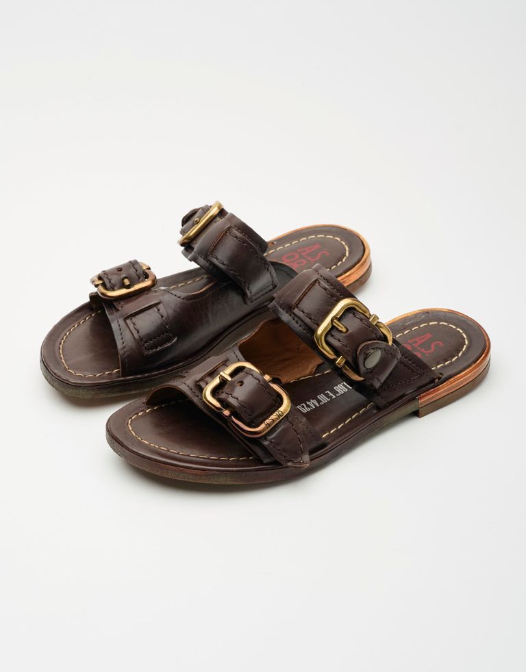 נעלי נשים - A.S. 98 - כפכפים שטוחים GOLDYOU - חום כהה1