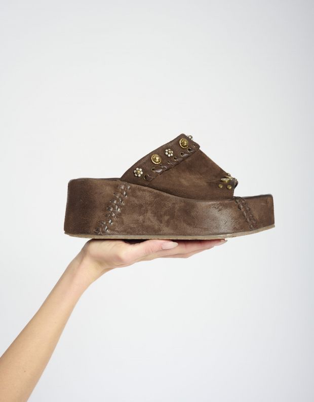 נעלי נשים - A.S. 98 - כפכפי פלטפורמה MANOLA - חום כהה