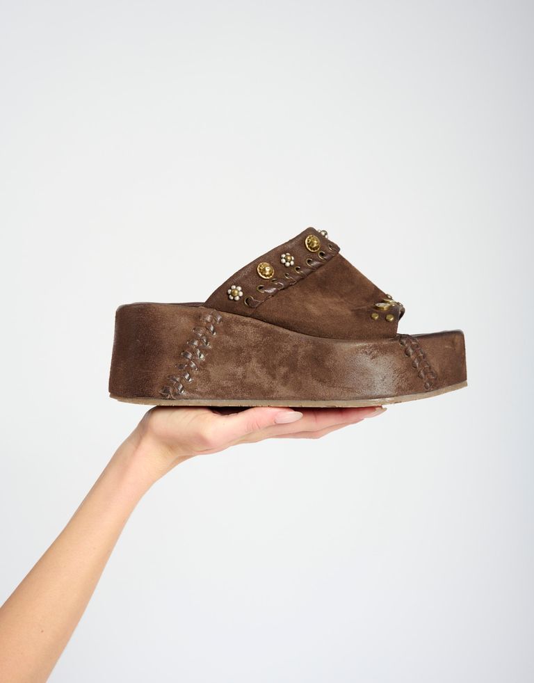 נעלי נשים - A.S. 98 - כפכפי פלטפורמה MANOLA - חום כהה1