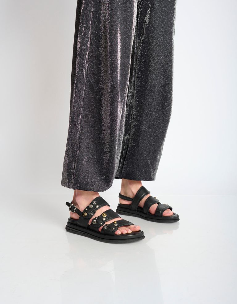 נעלי נשים - A.S. 98 - סנדלי רצועות וניטים SPOON - שחור1