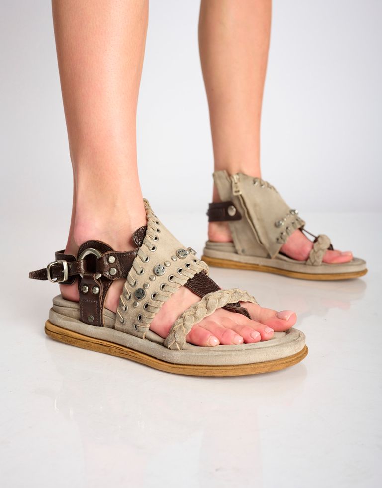 נעלי נשים - A.S. 98 - סנדלים עם ניטים SPOON - אפור2