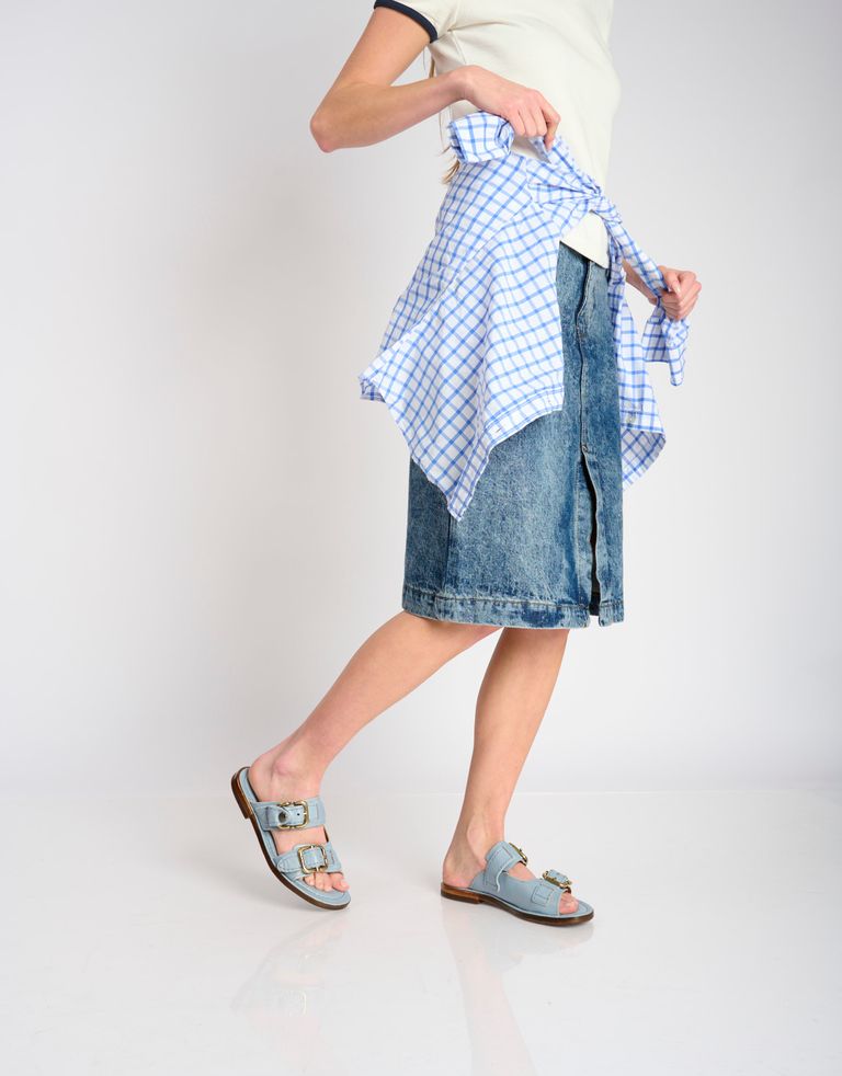 נעלי נשים - A.S. 98 - כפכפים שטוחים GOLDYOU - תכלת2