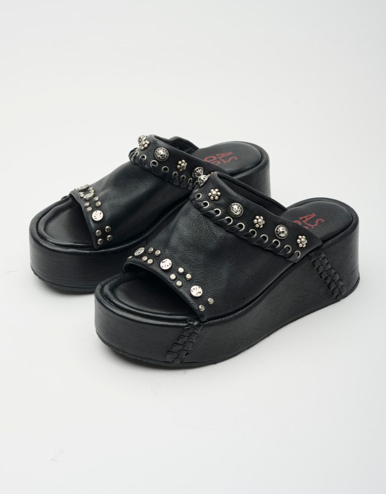 נעלי נשים - A.S. 98 - כפכפי פלטפורמה MANOLA - שחור2