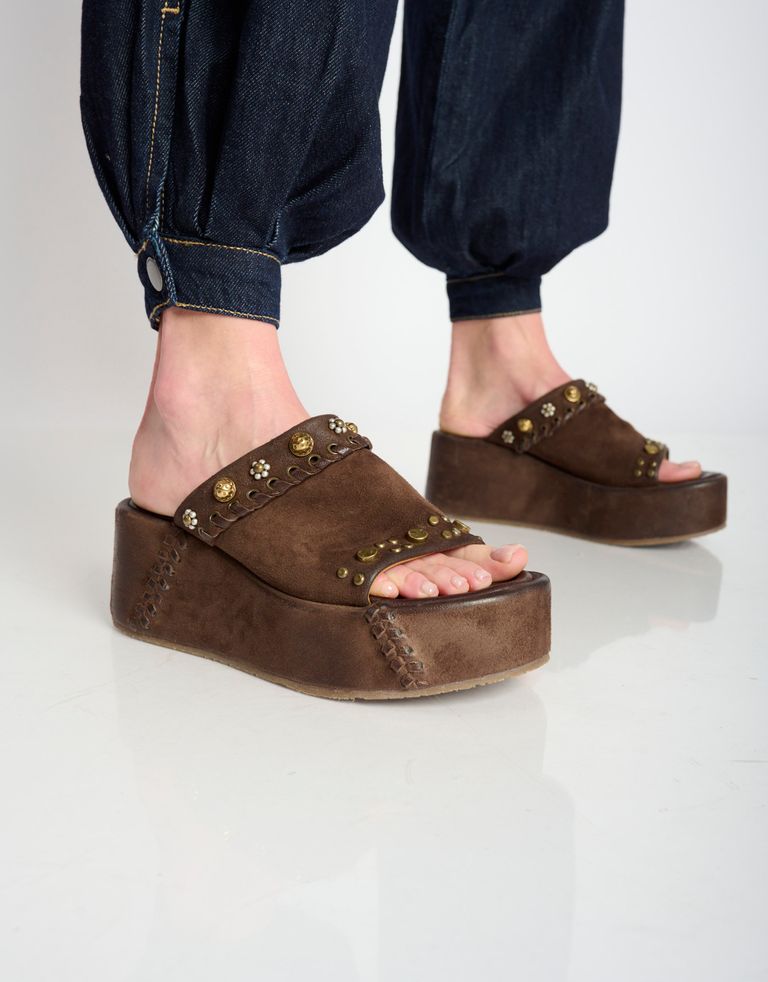 נעלי נשים - A.S. 98 - כפכפי פלטפורמה MANOLA - חום כהה3