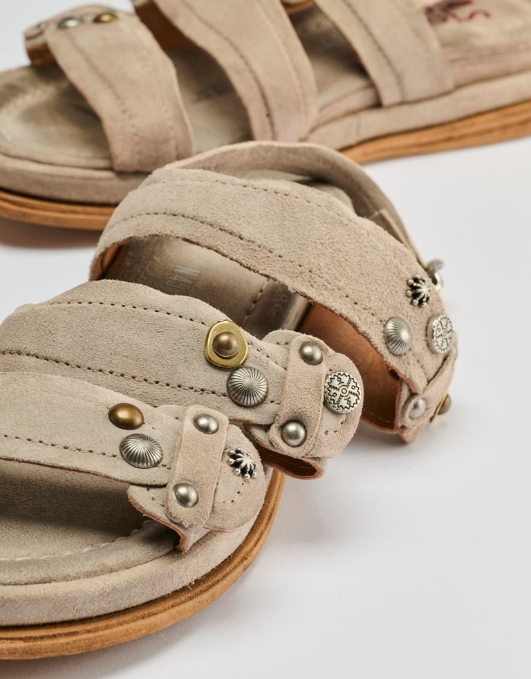 נעלי נשים - A.S. 98 - סנדלי רצועות וניטים SPOON - אפור3