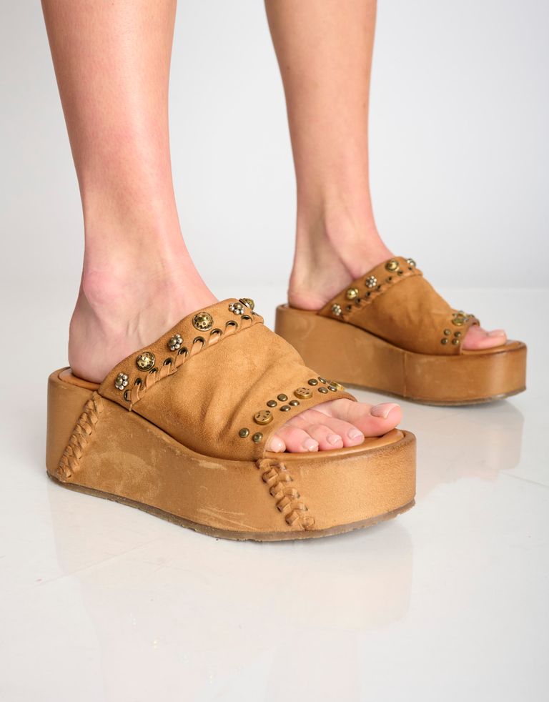 נעלי נשים - A.S. 98 - כפכפי פלטפורמה MANOLA - חום בהיר3