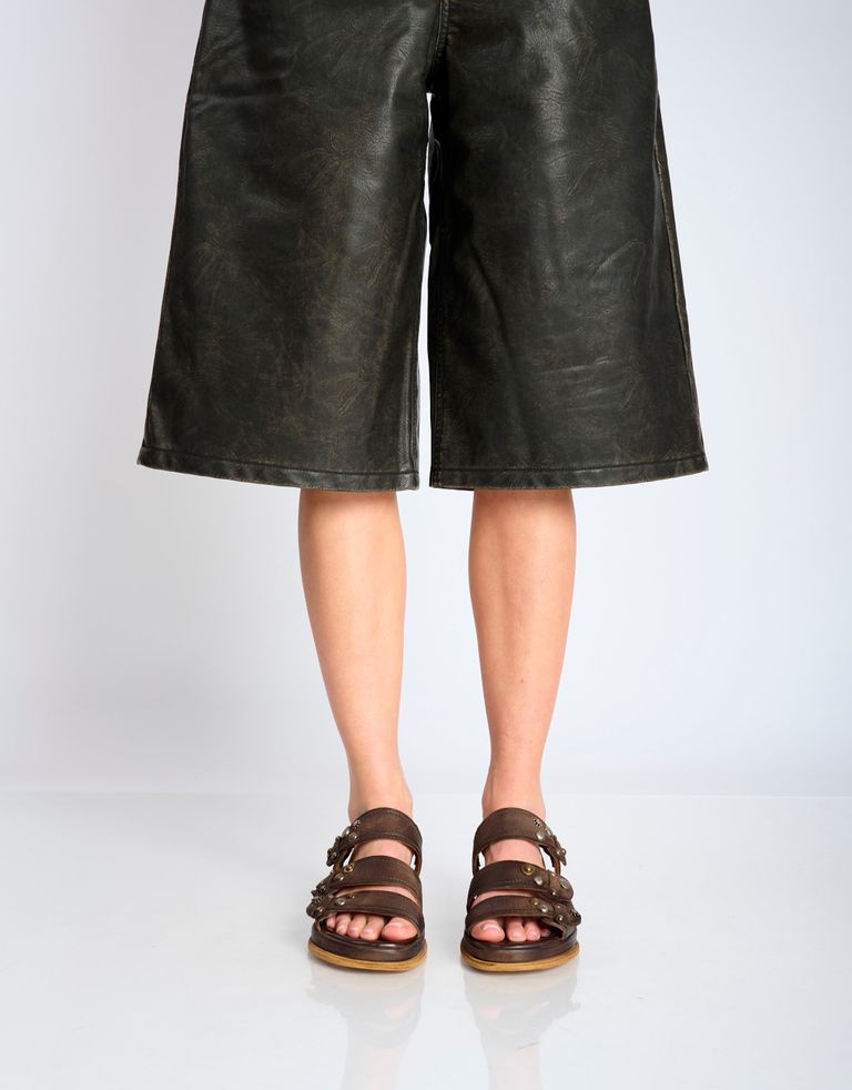 נעלי נשים - A.S. 98 - סנדלי רצועות וניטים SPOON - חום כהה4