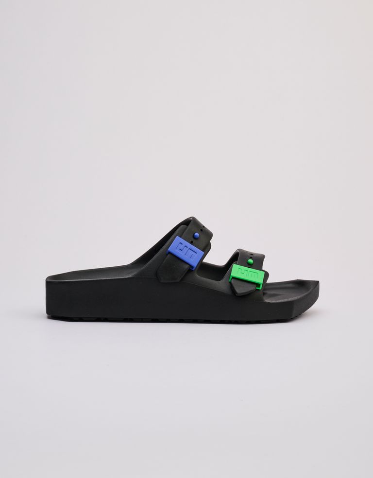 נעלי נשים - United Nude - כפכפים שטוחים MOSES - שחור ירוק3