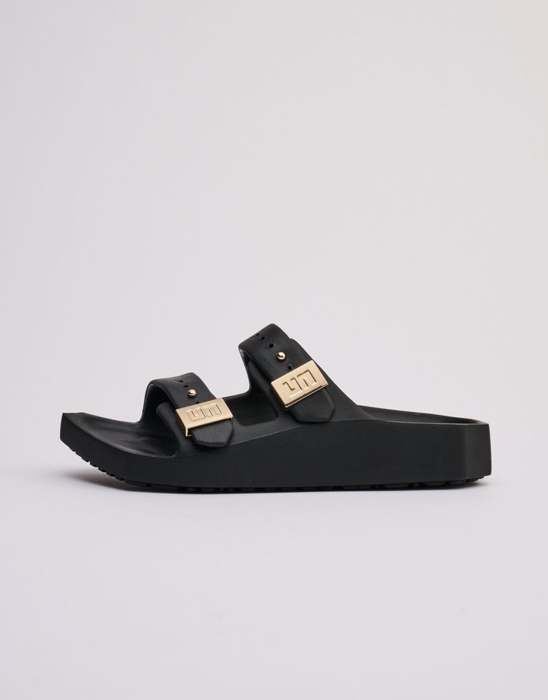 נעלי נשים - United Nude - כפכפים שטוחים MOSES - שחור   זהב1