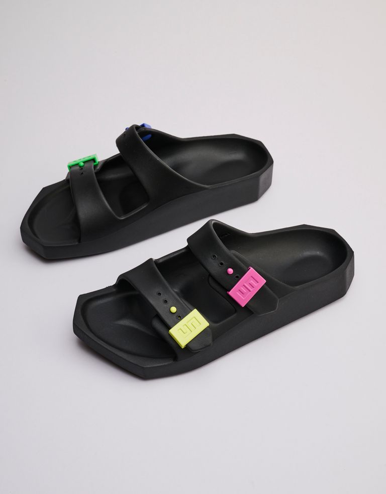 נעלי נשים - United Nude - כפכפים שטוחים MOSES - שחור ירוק4