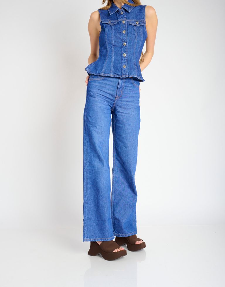 נעלי נשים - Jeffrey Campbell - כפכפי פלטפורמה מבד  6TEEN - חום2