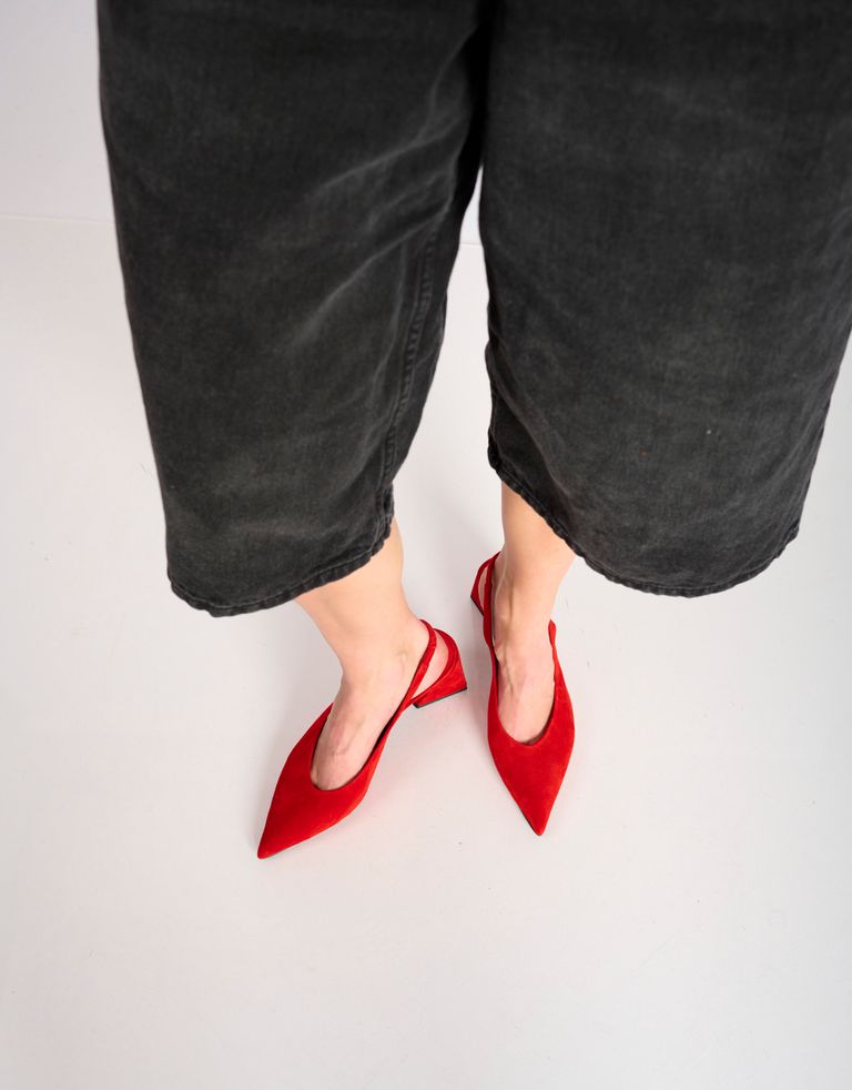 נעלי נשים - Jeffrey Campbell - נעלי סירה מזמש ANARCHIA - אדום2