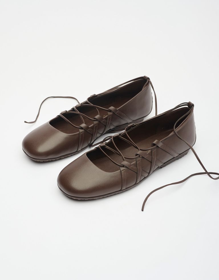 נעלי נשים - Jeffrey Campbell - נעליים שטוחות BARRE WORK - חום2