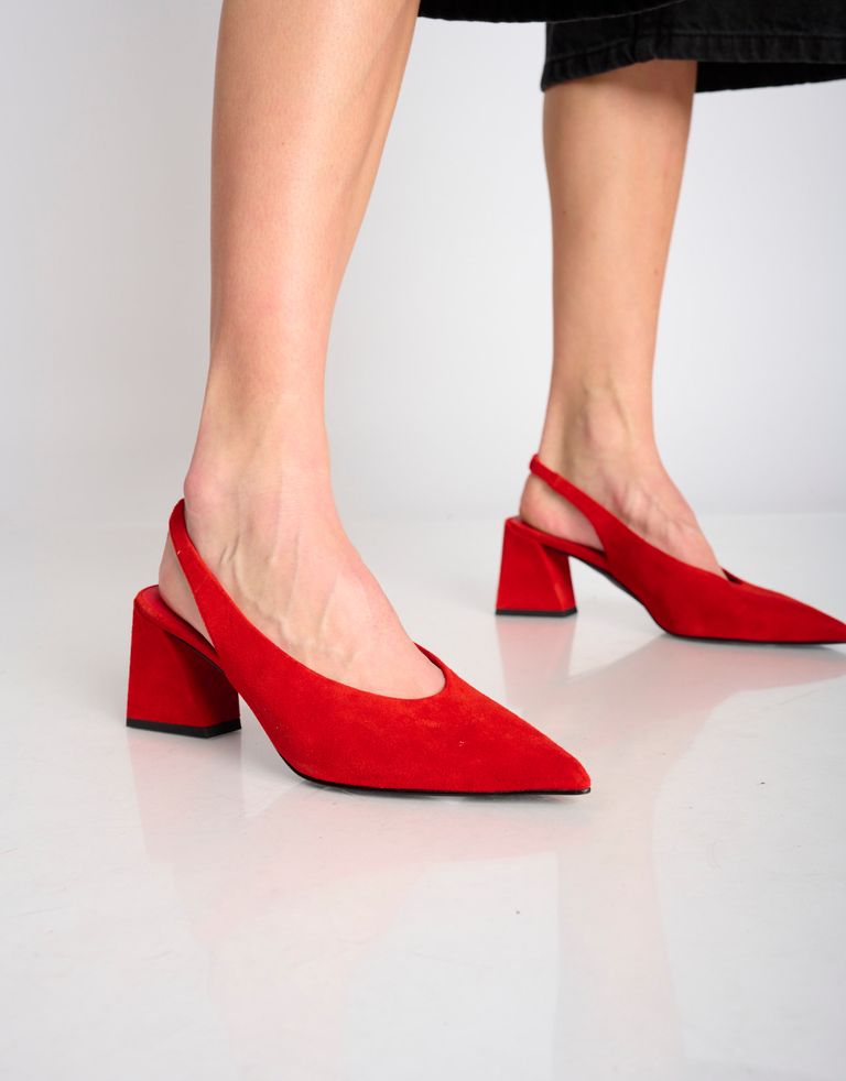 נעלי נשים - Jeffrey Campbell - נעלי סירה מזמש ANARCHIA - אדום3