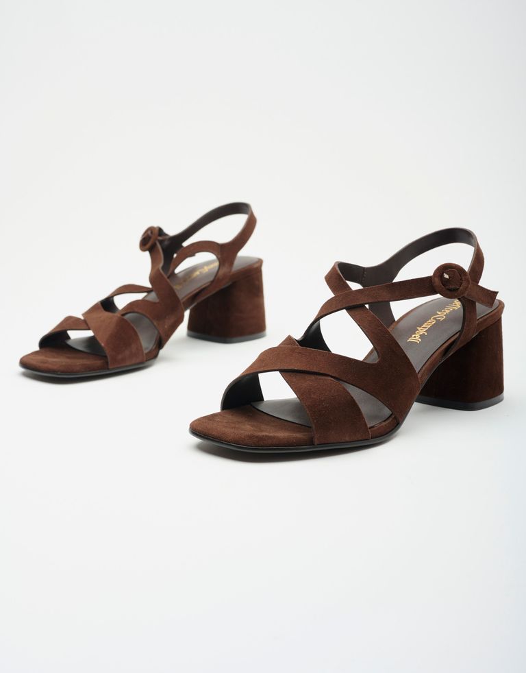 נעלי נשים - Jeffrey Campbell - סנדלי עקב RAYET - חום1