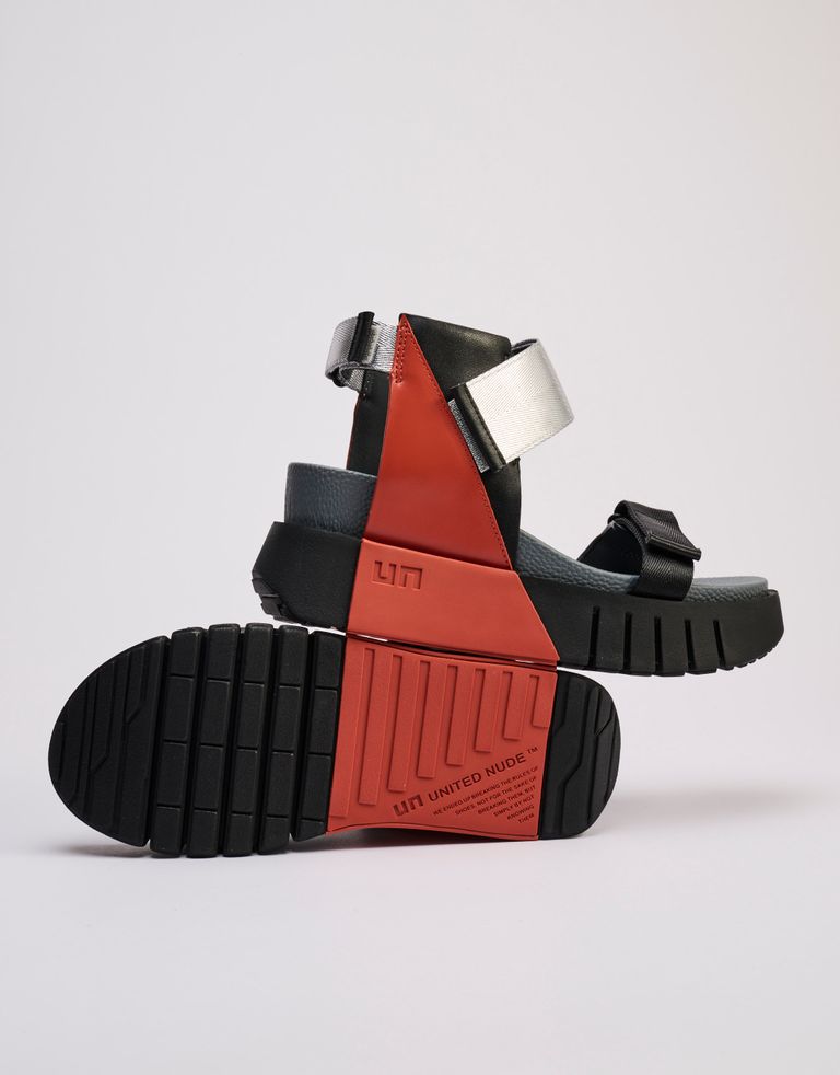 נעלי נשים - United Nude - סנדליי פלטפורמה DELTA RUN - שחור אדום1