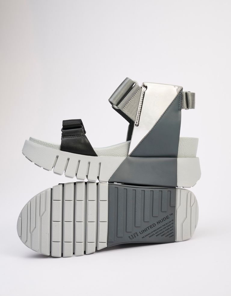 נעלי נשים - United Nude - סנדלי פלטפורמה DELTA RUN - אפור   שחור2