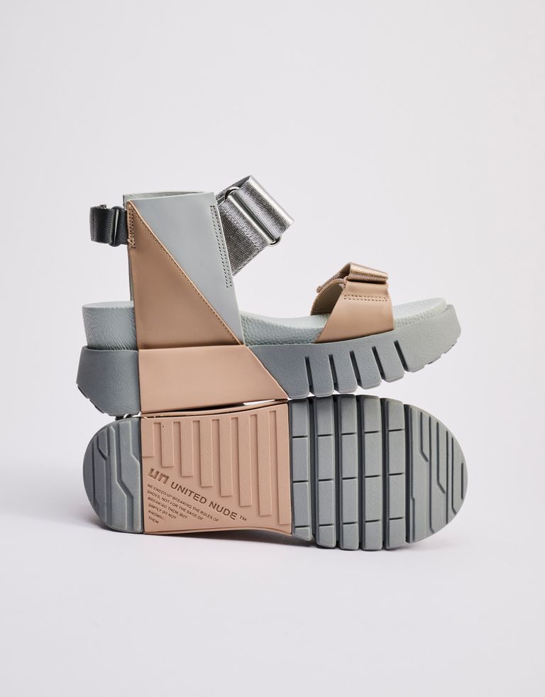 נעלי נשים - United Nude - סנדלי פלטפורמה DELTA RUN - אפור   בז'3