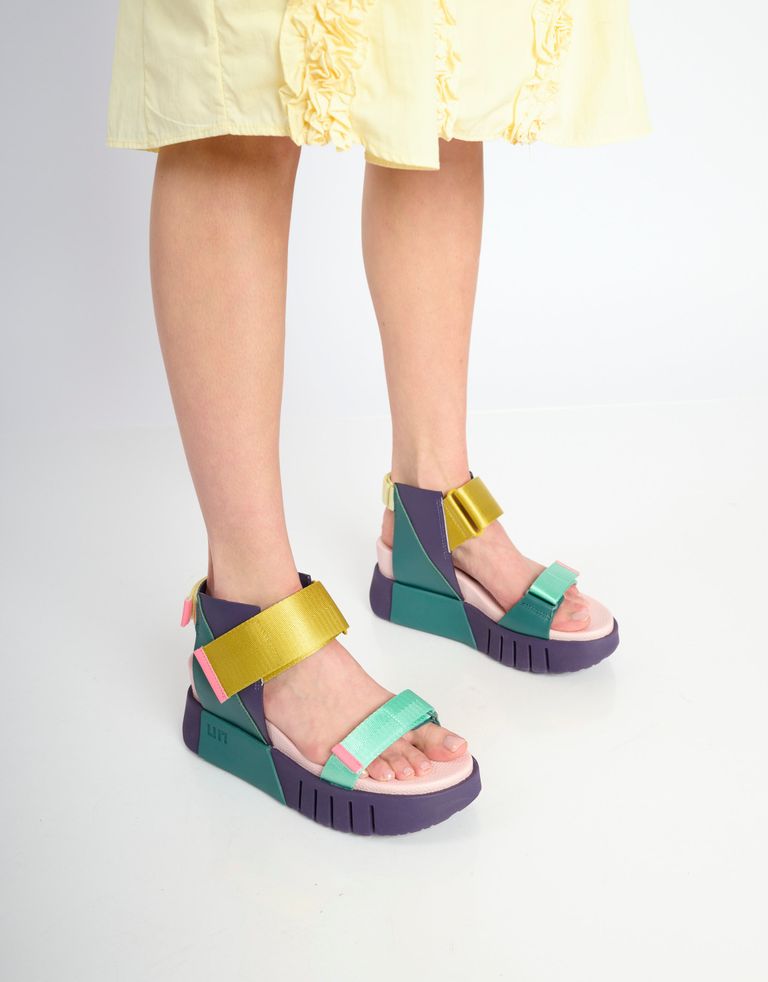 נעלי נשים - United Nude - סנדליי פלטפורמה DELTA RUN - ירוק   סגול3