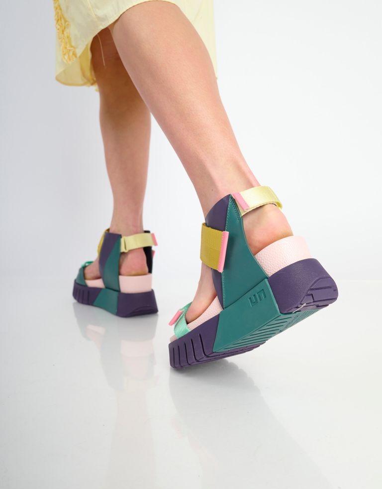 נעלי נשים - United Nude - סנדליי פלטפורמה DELTA RUN - ירוק   סגול4