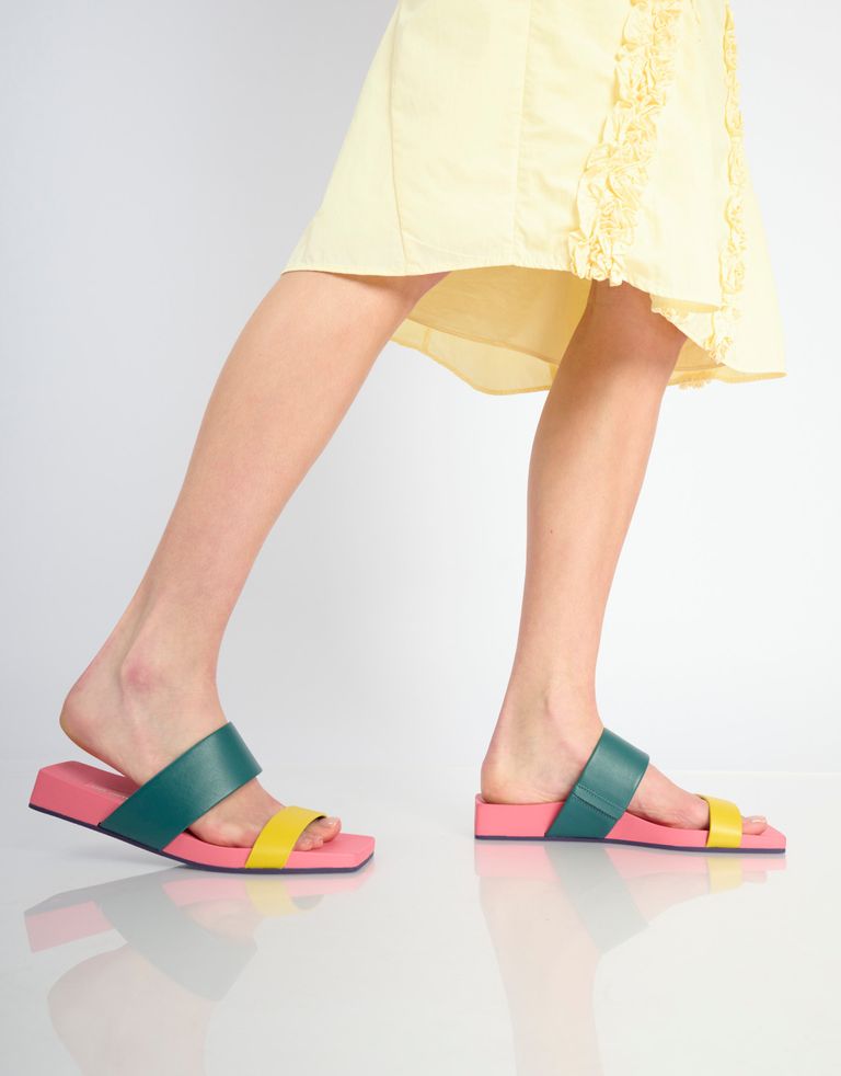 נעלי נשים - United Nude - כפכפים שטוחים LOOP LO - ירוק   צהוב2