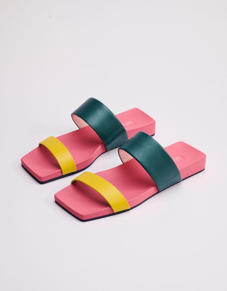 נעלי נשים - United Nude - כפכפים שטוחים LOOP LO - ירוק   צהוב3