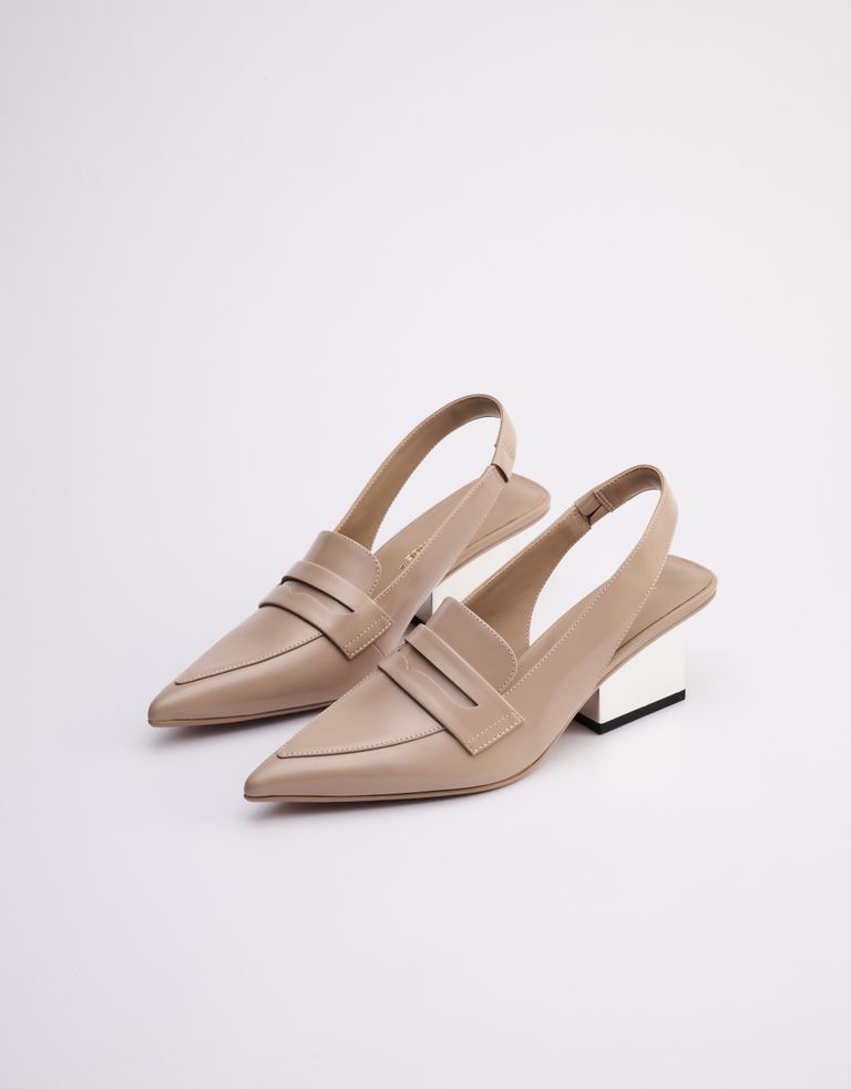 נעלי נשים - United Nude - נעלי סירה עם עקב RAILA - בז'2