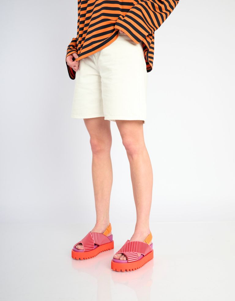 נעלי נשים - United Nude - סנדלי X פלטפורמה RICO - אדום   ורוד2