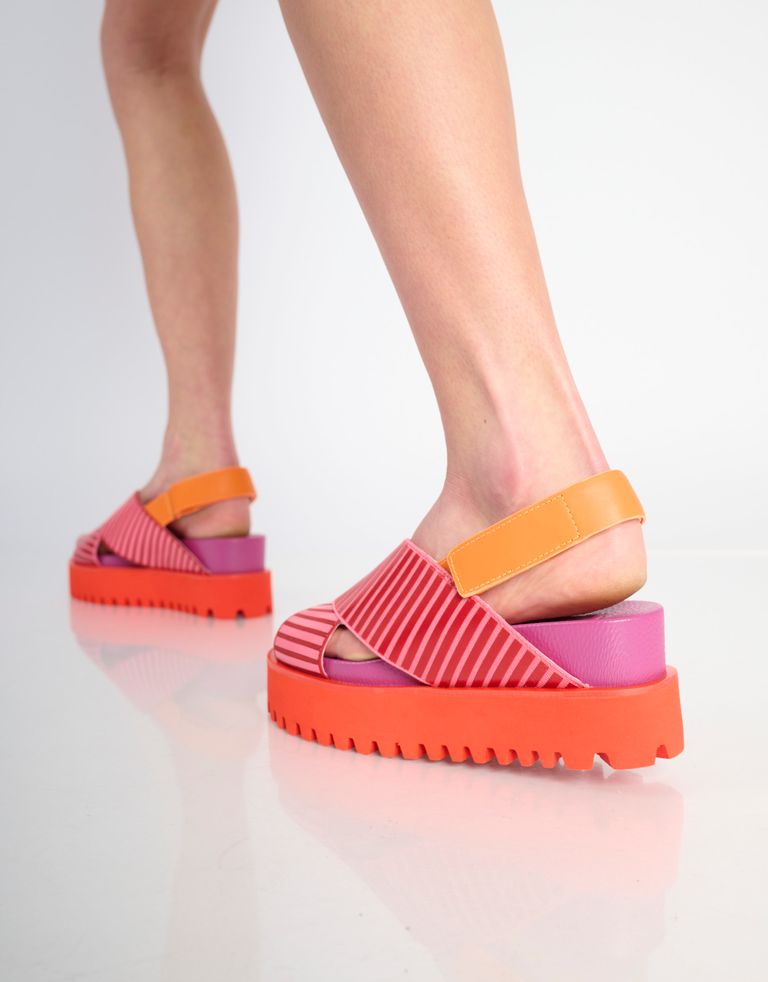 נעלי נשים - United Nude - סנדלי X פלטפורמה RICO - אדום   ורוד3