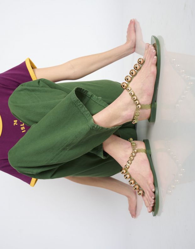 נעלי נשים - Jeffrey Campbell - סנדלי גומי PLATED - מנטה