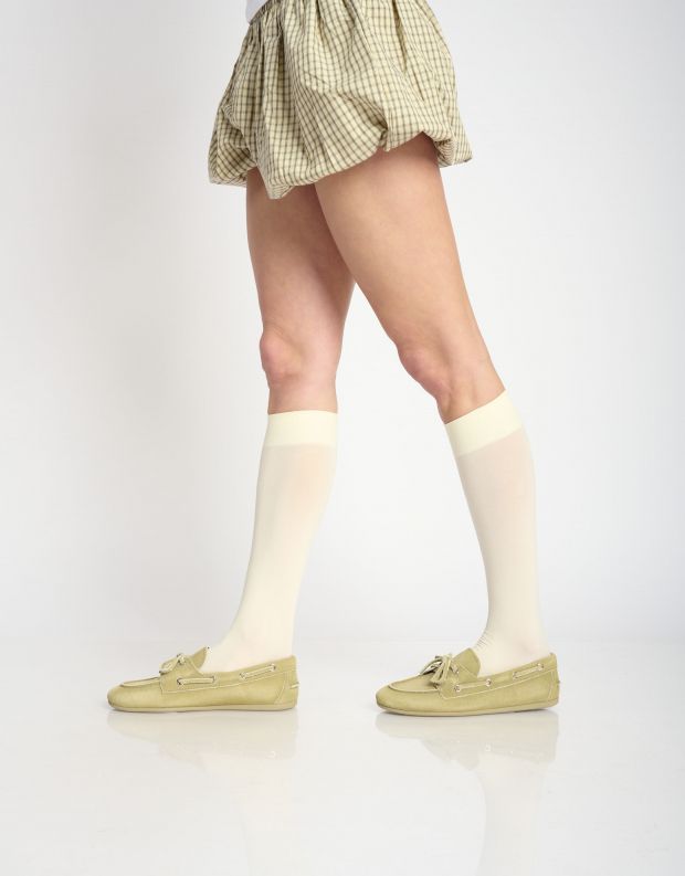 נעלי נשים - Jeffrey Campbell - נעלי מוקסין זמש BOAST - זית