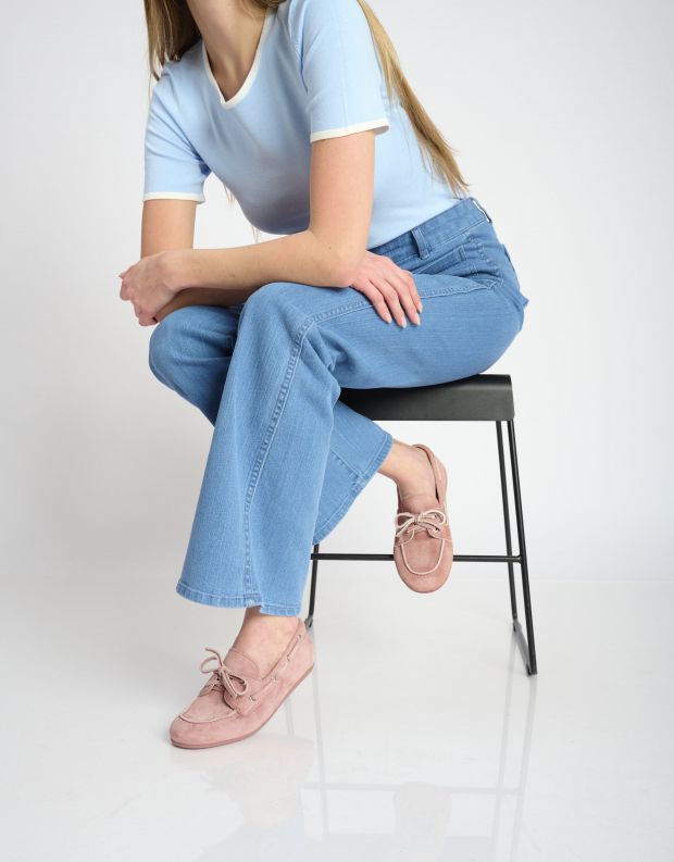 נעלי נשים - Jeffrey Campbell - נעלי מוקסין זמש BOAST - ורוד