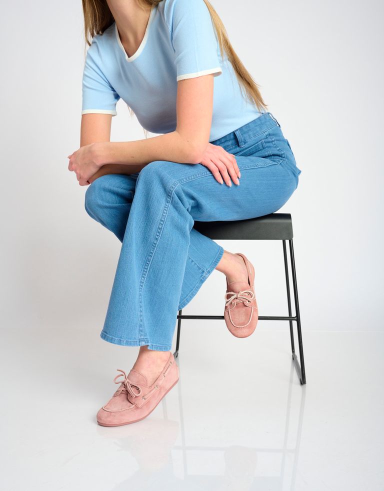 נעלי נשים - Jeffrey Campbell - נעלי מוקסין זמש BOAST - ורוד1