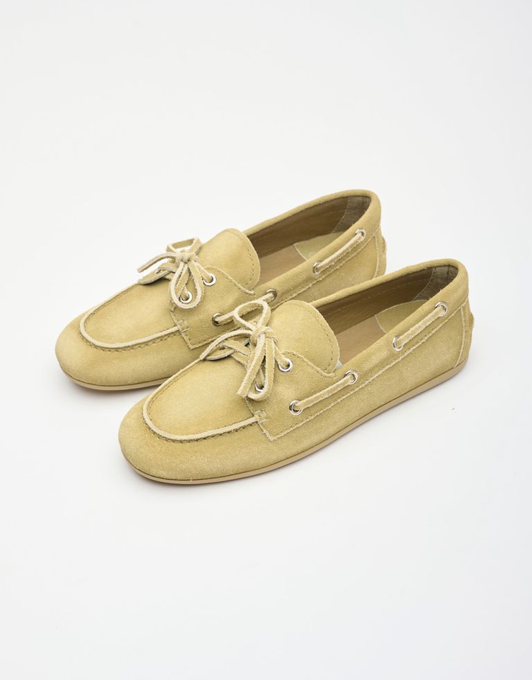 נעלי נשים - Jeffrey Campbell - נעלי מוקסין זמש BOAST - זית2