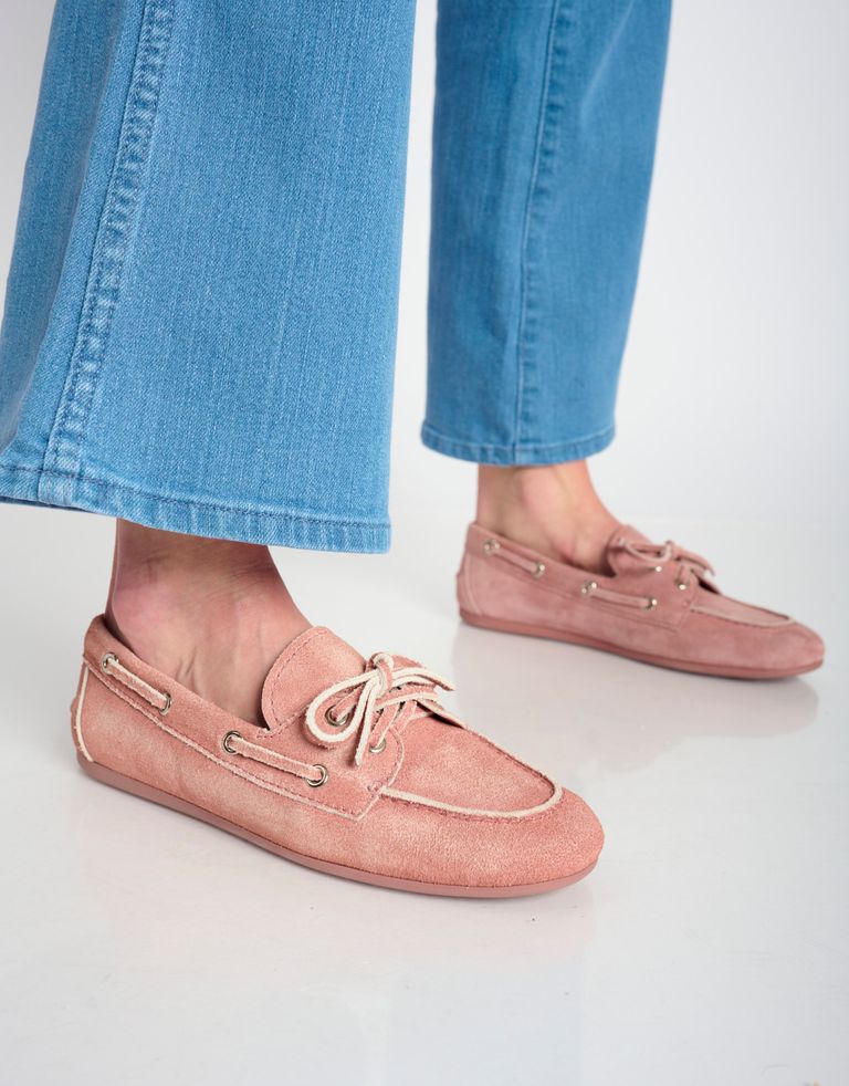 נעלי נשים - Jeffrey Campbell - נעלי מוקסין זמש BOAST - ורוד3