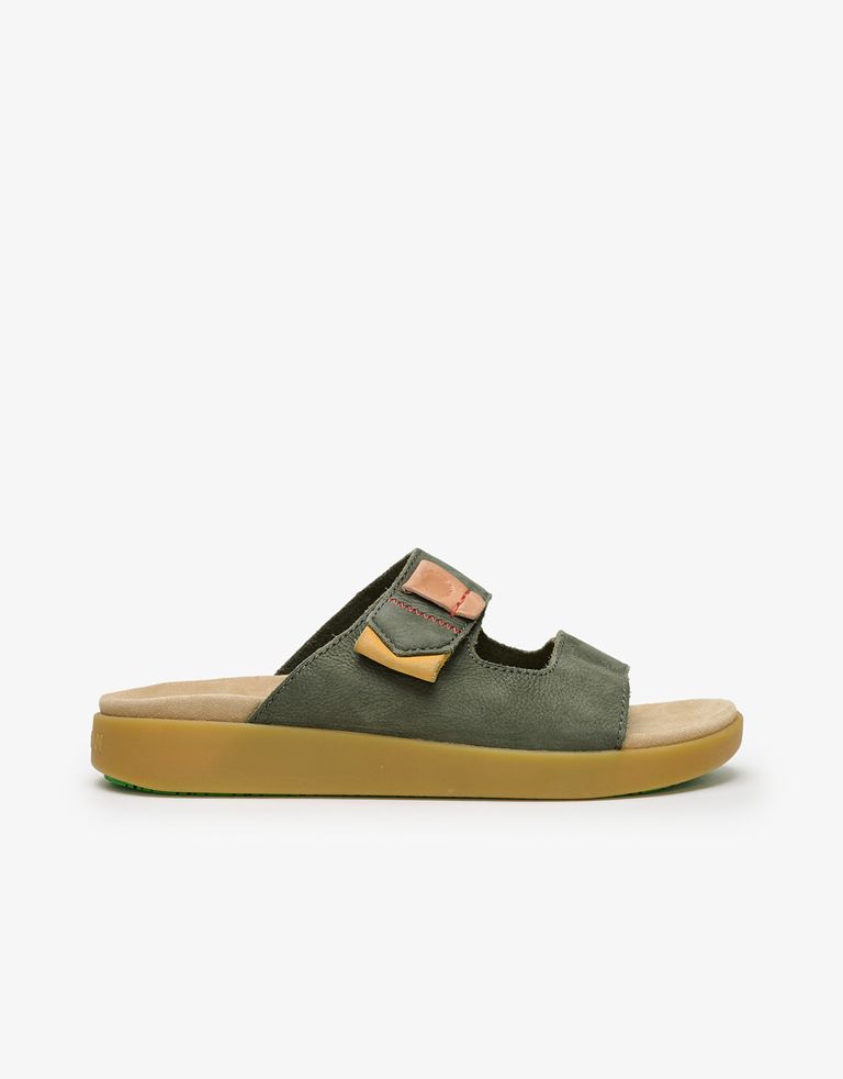 נעלי גברים - Satorisan - כפכפי עור HOOTSANI - חאקי1