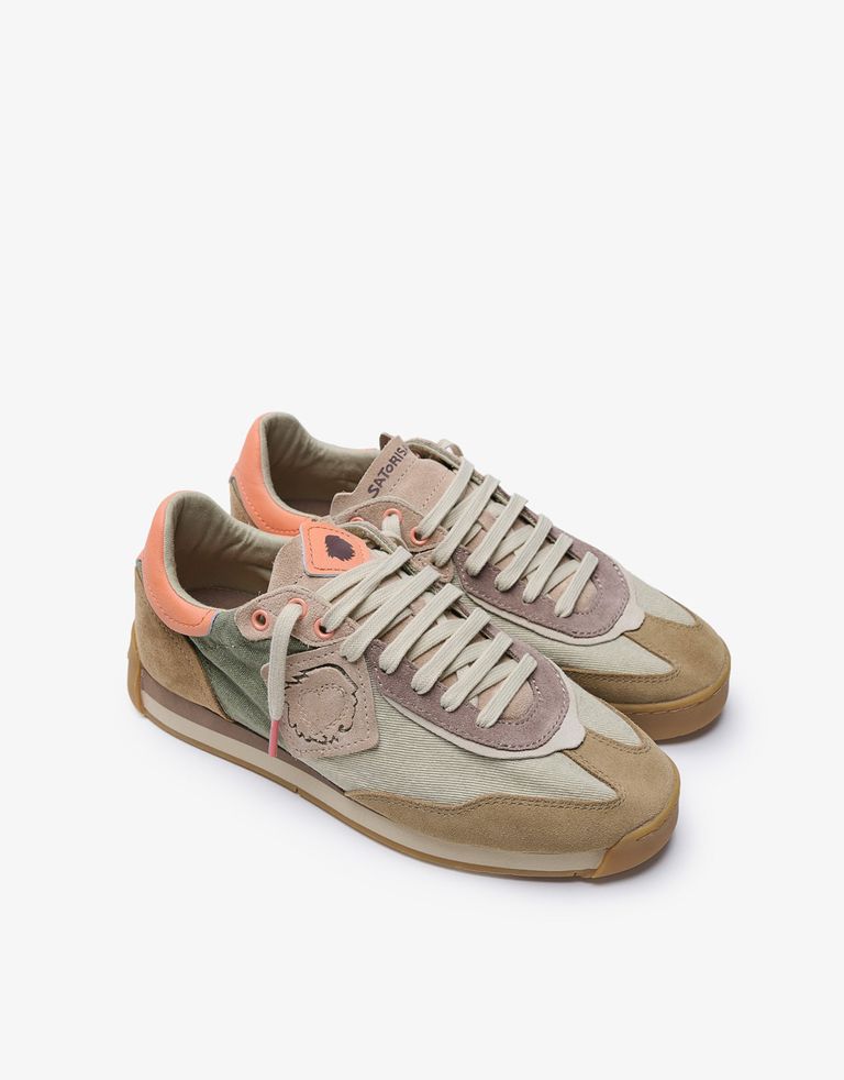 נעלי נשים - Satorisan - סניקרס בד ENSO - בז'   ירוק2