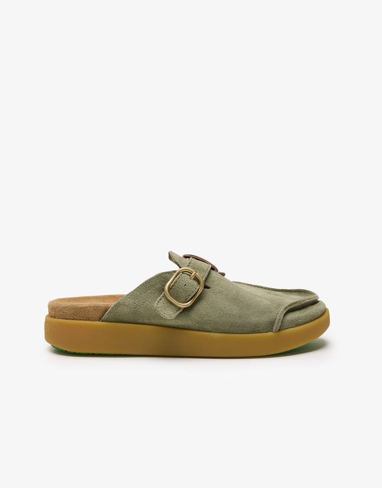 נעלי נשים - Satorisan - כפכפי זמש HOOTE - ירוק בהיר1