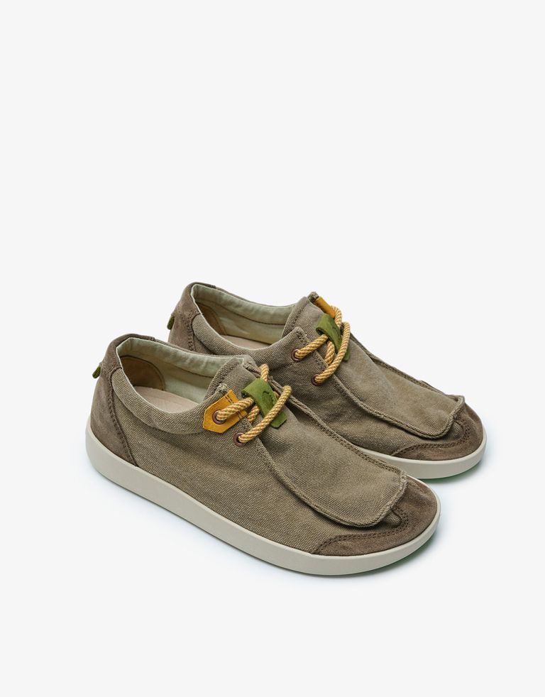 נעלי גברים - Satorisan - מוקסינים מבד וזמש KWAHU - חום2