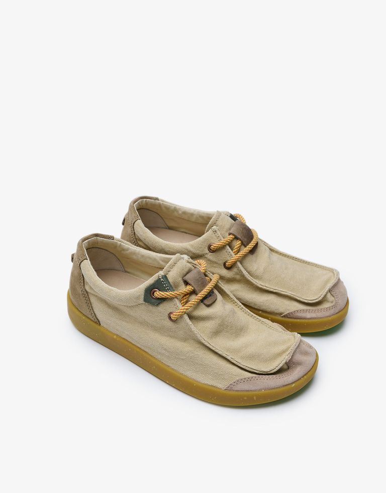 נעלי גברים - Satorisan - מוקסינים מבד וזמש KWAHU - בז'2