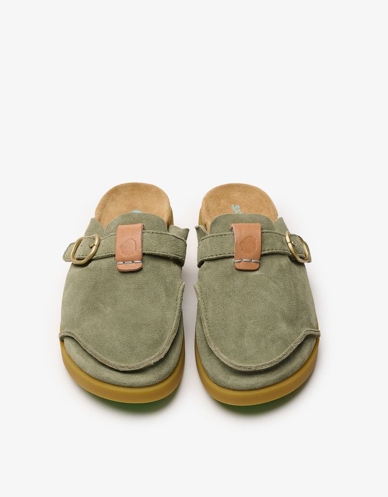 נעלי נשים - Satorisan - כפכפי זמש HOOTE - ירוק בהיר4