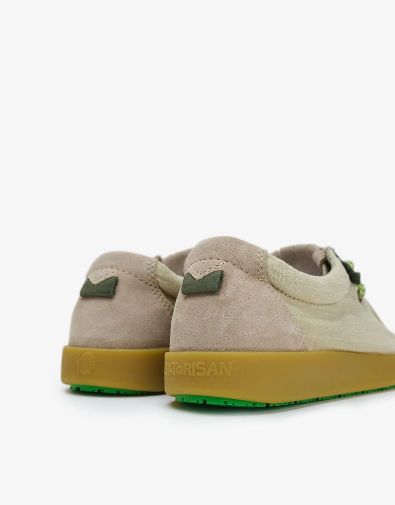 נעלי נשים - Satorisan - מוקסינים בד וזמש KWAHU - בז'   ירוק3