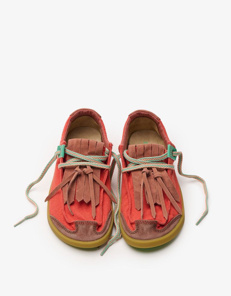 נעלי נשים - Satorisan - מוקסינים בד וזמש KWAHU - קורל4