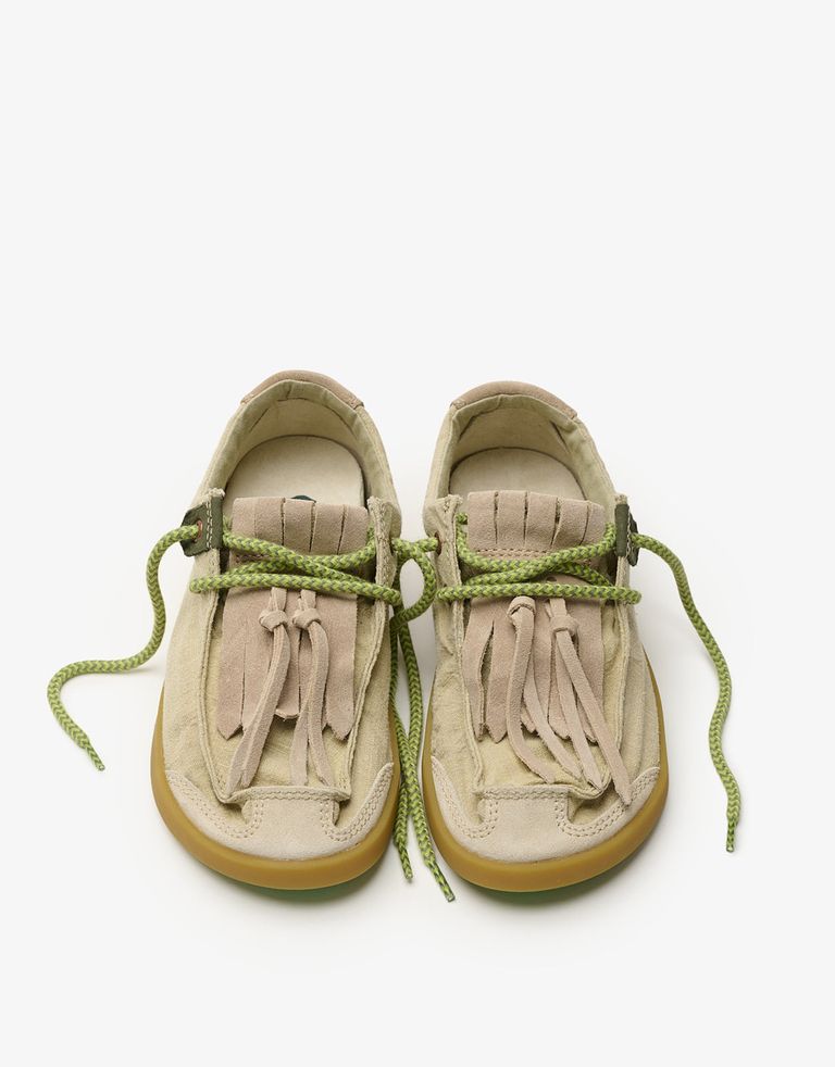 נעלי נשים - Satorisan - מוקסינים בד וזמש KWAHU - בז'   ירוק4