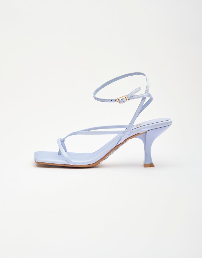 נעלי נשים - Jeffrey Campbell - סנדלי עקב סאטן FLUXX - תכלת1