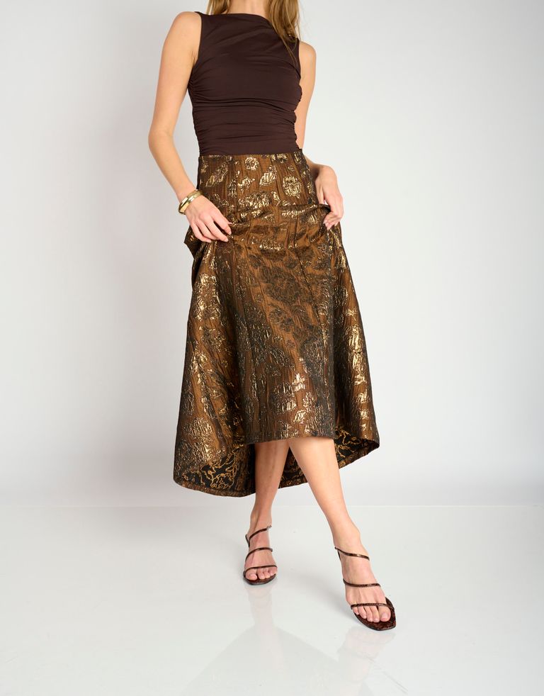 נעלי נשים - Jeffrey Campbell - סנדלי עקב HALCYON - חום נחש2