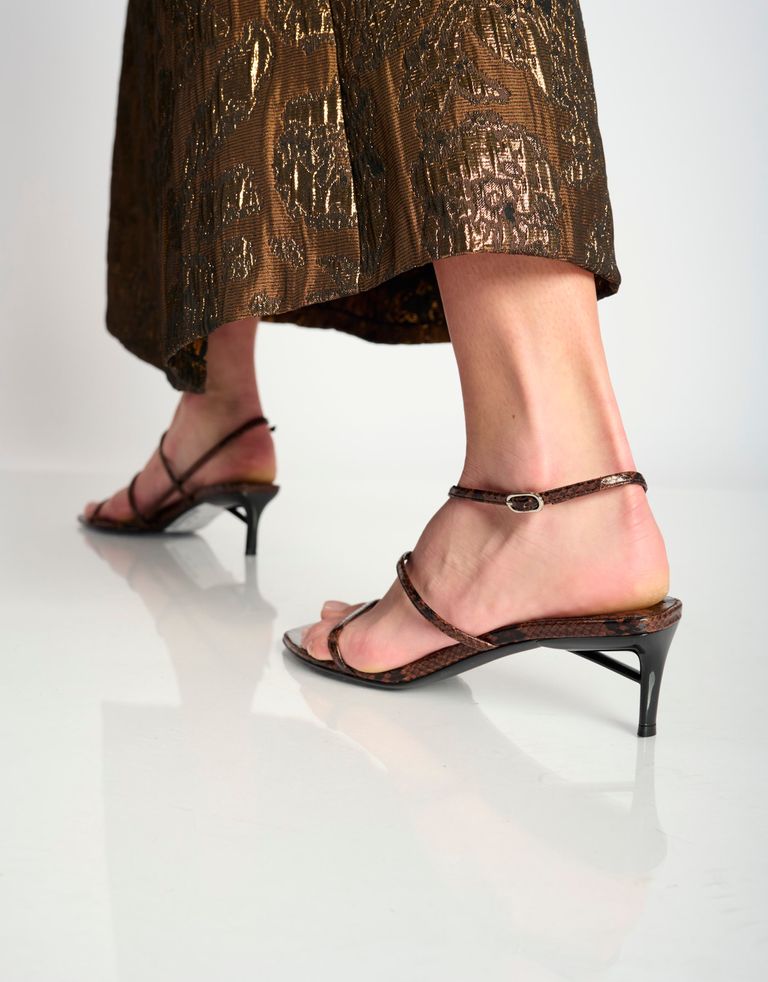 נעלי נשים - Jeffrey Campbell - סנדלי עקב HALCYON - חום נחש4